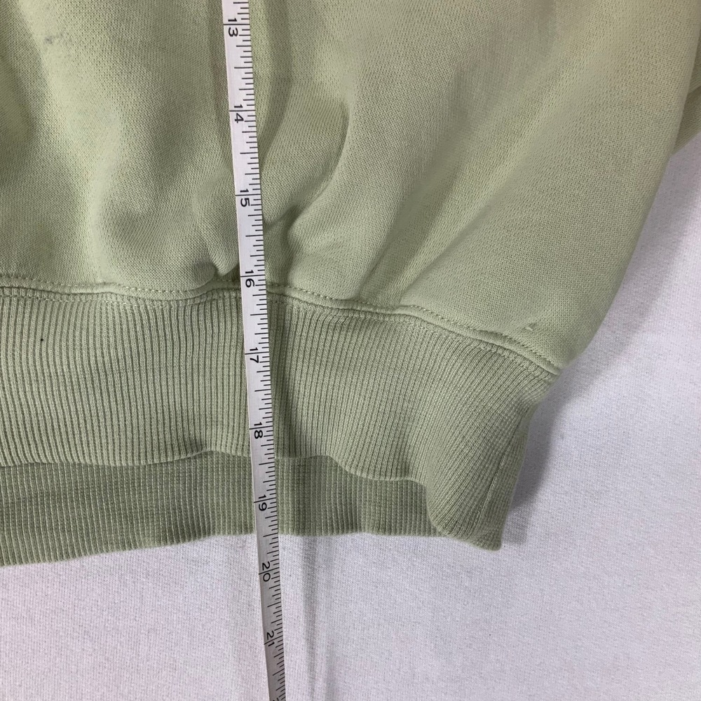 Nike Womens XL Sage Green Quarter Zip Cropped Fleece Sweatshirt DQ5838-334 - Picture 6 of 6